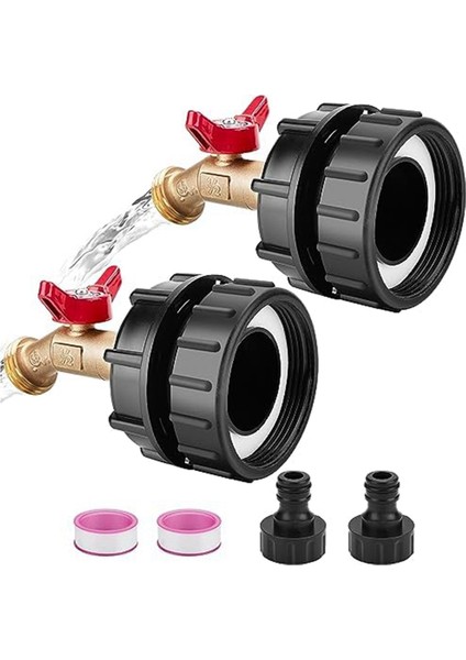 Ibc Tote Çanta Adaptörü, 2,44 Inç Ince Dişli Adaptör, 275-330 Galon'a Uyar, 1/2 Inç Erkek Npt Girişi, Hızlı Hortum Bağlantısı (Yurt Dışından)