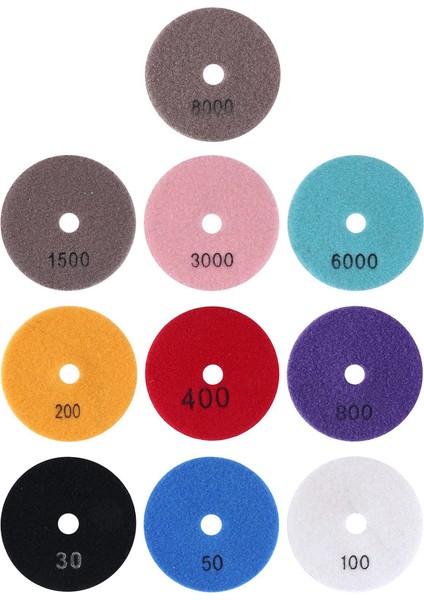 10 Adet Elmas Parlatma Pedleri 4 Inç 10 Paket 3/8 Inç-11 Destek Pedi Granit Parlatma Kiti Mermer Parlatma Kiti (Yurt Dışından) fiyatları