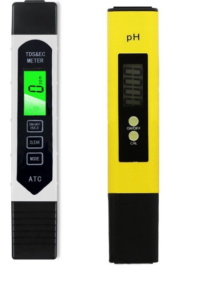 2 Paket Su Kalitesi Test Cihazı Seti, Ph ve Tds Su Test Cihazı Ec ve Su, Şarap, Spalar, Akvaryumlar Için Sıcaklık Ölçümü (Yurt Dışından)