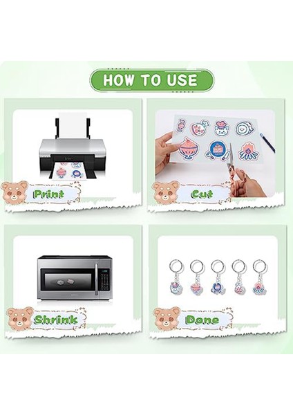 Anahtarlık Seti - 15 Yazdırılabilir Shrink Sayfa, 20 Anahtarlık, 100 Ayrı Atlama Halkası ve 5 Istakoz Klipsi Çocuklar Için Kendin Yap El Sanatları (Yurt Dışından) modelleri