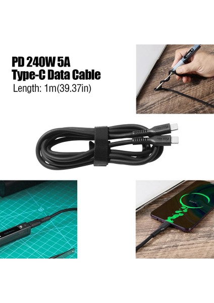 240W Hızlı Şarj Isıya Dayanıklı Tip-C Veri Kablosu E-Maker Çip Bakır Çekirdekli Elektrikli Havya Giriş Kablosu (Yurt Dışından)