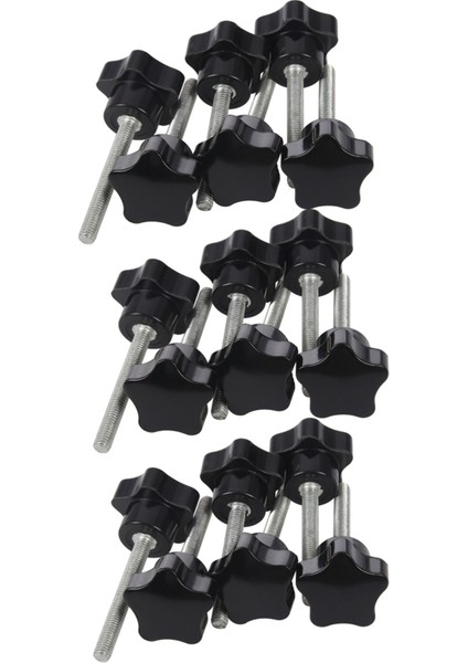 18 Adet M6 x 50 mm Kilitli Yıldız Şekilli Plastik Başlıklı Erkek Konu Topuz Tutacağı (Yurt Dışından)