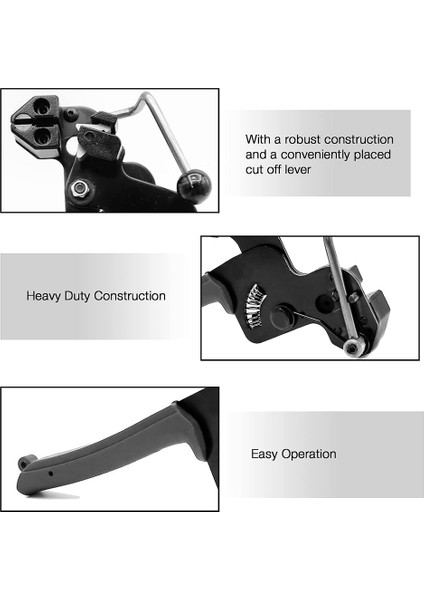 Metal Zip Kravatlar Kesici Paslanmaz Çelik Kablo Bağı Kesme Aleti ile 100 Adet Kablo Bağı Kendinden Kilitli Zip Bağları Siyah (Yurt Dışından) indirimleri