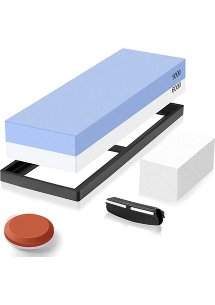 Whetstone Bıçak Bileme Taşı, Premium Whetstone Bileme Kiti 4 Yan Kum 1000/6000 Mutfak Whetstone Bıçak Bileyici (Yurt Dışından)