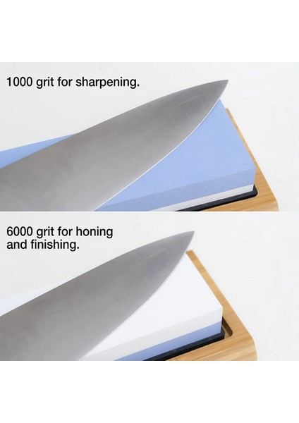 Whetstone Bıçak Bileme Taşı, Premium Whetstone Bileme Kiti 4 Yan Kum 1000/6000 Mutfak Whetstone Bıçak Bileyici (Yurt Dışından)