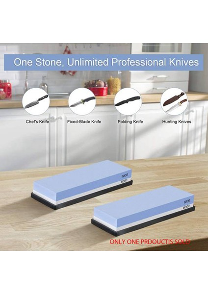 Whetstone Bıçak Bileme Taşı, Premium Whetstone Bileme Kiti 4 Yan Kum 1000/6000 Mutfak Whetstone Bıçak Bileyici (Yurt Dışından)