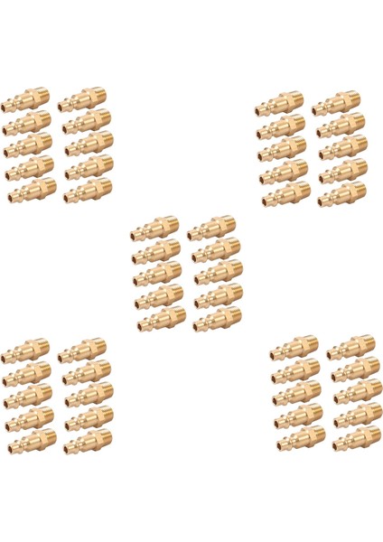 Pirinç 1/4 Inç Npt Erkek Hava Hortumu Hızlı Bağlantı Adaptörü, Hava Bağlayıcı Fiş Kiti, Hava Kompresörü Bağlantı Parçaları 50 Adet (Erkek Npt) (Yurt Dışından)