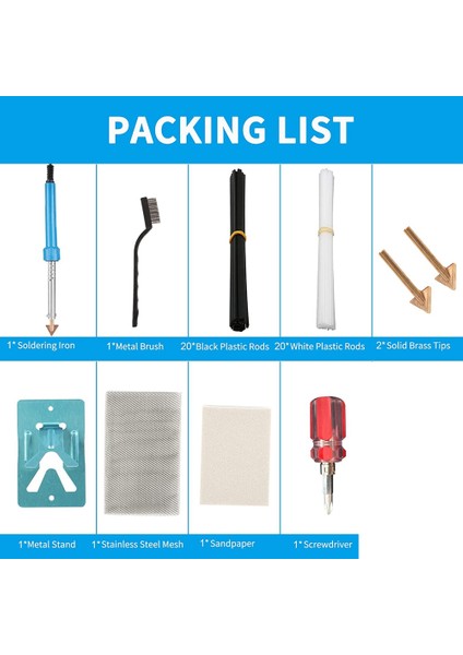 Humble Plastik Kaynak, 80W Plastik Kaynak Makinesi Seti 2 Havya Ipuçları Ab Tak ile Araba Tampon Için Plastik Tamir Makinesi (Yurt Dışından)