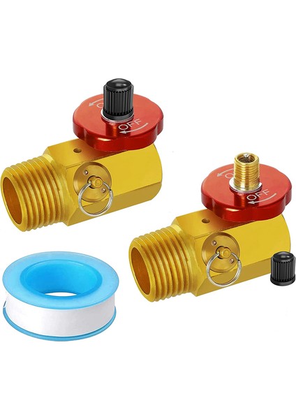Doldurma Portu, Emniyet Valfi ve 1/2 Inç Npt Tankı x 1/4 Inç Npt Hortumu x 1/8 Inç Npt Göstergesi ile 2 Paket Hava Tankı Manifoldu (Yurt Dışından)