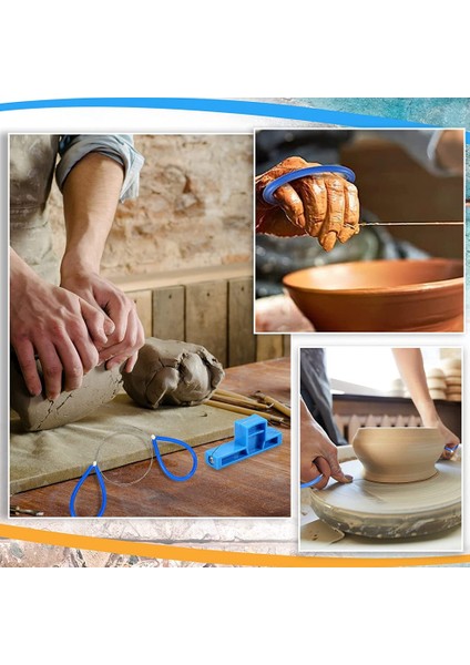 Adet Açı Kesme Kil Aracı ve Kil Kesiciler Tel Seti Çömlekçilik Şekillendirici Için Çelik Tel Konik Kesici Konik Aracı Dahil (Yurt Dışından)