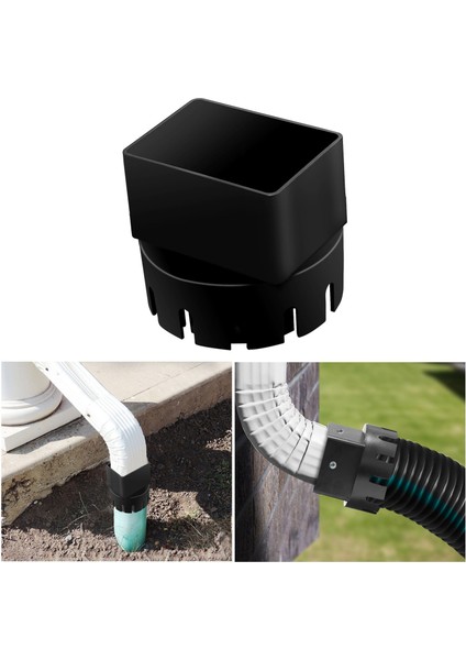 Yağmur Oluğu Iniş Borusu Adaptörü (3 Inç x 4 Inç Kare Yağmur Oluğu, Drenaj Borusu Adaptörüne) 3 Veya 4 Inç Dış Mekan Drenaj Borusuna Uyar, Siyah (Yurt Dışından) fiyatları