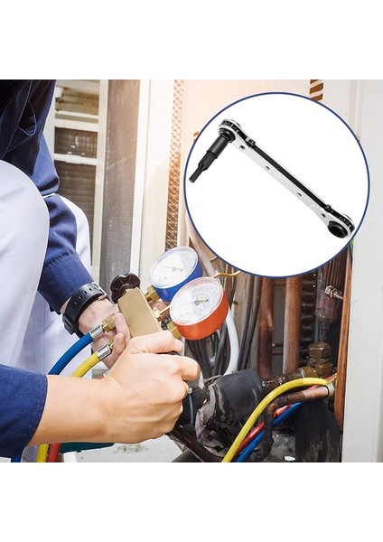 Cırcır Anahtarı Klima Cırcır Servis Anahtarı Altıgen Bit Adaptör Kiti ile 3/16 Inç Ila 3/8 Inç (Yurt Dışından) fırsatları