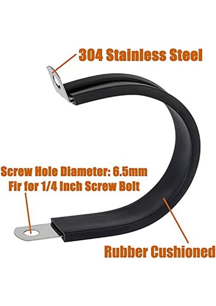 1/4 Inç Paslanmaz Çelik Kablo Kelepçesi, Kauçuk Yastıklı Yalıtımlı Kelepçe, Tüp Veya Tel Kordon Kurulumu Için, 36 Adet (Yurt Dışından) fiyatları