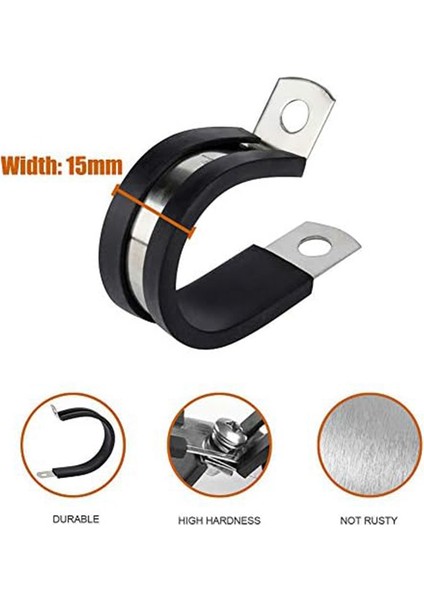 1/4 Inç Paslanmaz Çelik Kablo Kelepçesi, Kauçuk Yastıklı Yalıtımlı Kelepçe, Tüp Veya Tel Kordon Kurulumu Için, 36 Adet (Yurt Dışından) modelleri