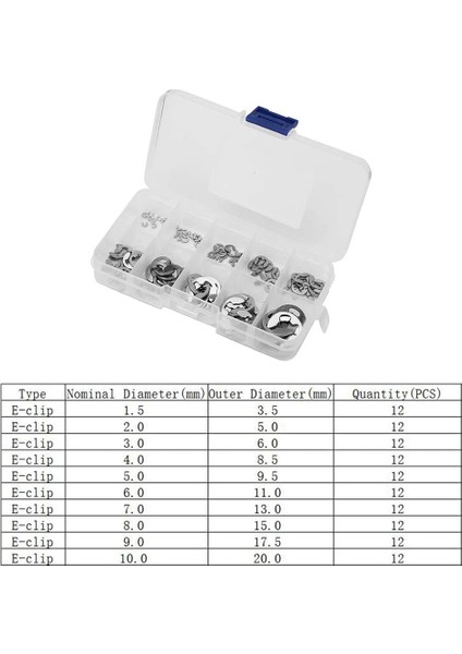 120 Adet Paslanmaz Çelikten Üretilmiş Segman Kombinasyonu Elastik Emniyet Halkası (304) E-Kelepçe (1.5MM-10MM) (Yurt Dışından) indirimleri