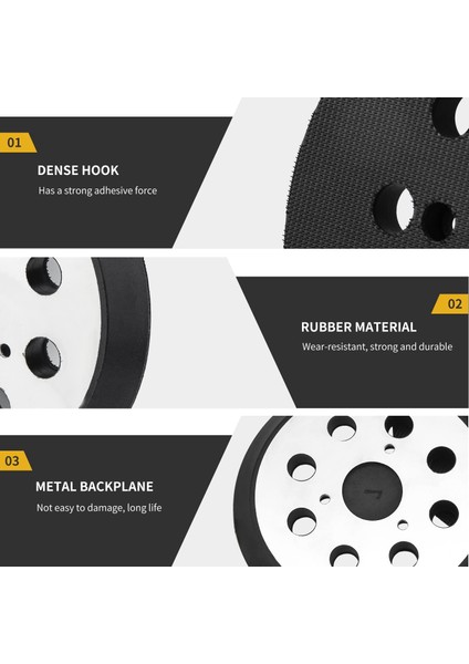 Makita Orbital MT922 Için 2'li Paket Zımpara Pedleri, 5 Inç 8 Delikli Yedek Cırt Cırtlı Zımpara Diski Metal Sırt ve Kauçuk (Yurt Dışından) fırsatları