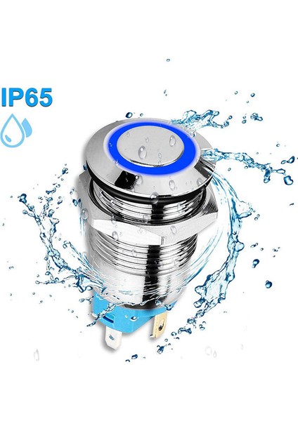 10 Adet 12MM Mandallama Basmalı Düğme Anahtarı Yüksek Yuvarlak Kapak, Su Geçirmez Metal Basmalı Düğme Anahtarı ile 12V/24V Mavi Işık (Yurt Dışından) indirimleri