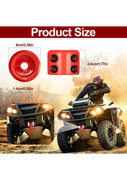 4 Adet Vinç Stoper ile Uyumlu Atv Suv Orv Kablo Kanca Kauçuk Stoper Vinç Zıplayan Yıpranmayı Önler Kırmızı (Yurt Dışından)