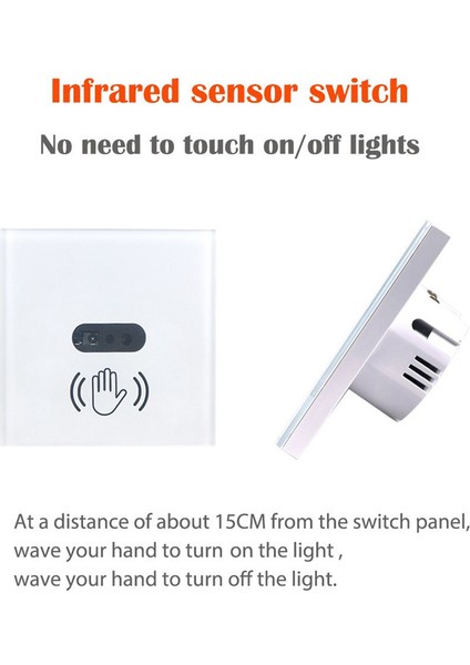 Duvar Akıllı Işık Anahtarı Kızılötesi Ir Sensör Gerek Yok Dokunmatik Cam Ekran Paneli Elektrik Gücü Açık Kapalı Lamba Ab Tak (Yurt Dışından) modelleri