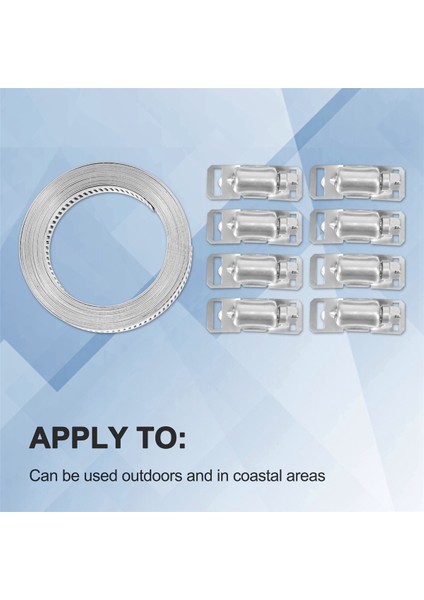 2X304 Paslanmaz Çelik Solucan Kelepçe Hortum Kelepçesi Kayışı Bağlantı Elemanları ile Ayarlanabilir Dıy Boru Hortum Kelepçesi Kanal Kelepçesi 11.5 Feet (Yurt Dışından)
