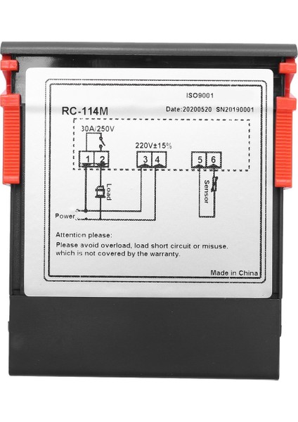 2x 220V/30A Dijital Sıcaklık Kontrol Cihazı RC-114M Termostat Röle Çıkışı -30-300 Derece Ntc Sensörlü (Yurt Dışından)