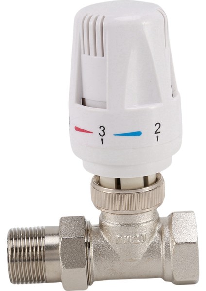 2x 3/4 Inç Pirinç Termostatik Radyatör Vanası Düz Tip DN20 Otomatik Sıcaklık Kontrol Vanası Yerden Isıtma (Yurt Dışından)