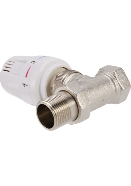 2x 3/4 Inç Pirinç Termostatik Radyatör Vanası Düz Tip DN20 Otomatik Sıcaklık Kontrol Vanası Yerden Isıtma (Yurt Dışından)