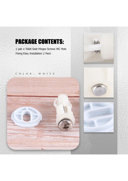 Klozet Kapağı Menteşeleri Vidalar Wc Delik Sabitleme Kolay Kurulum 2'li Paket (Yurt Dışından) indirimleri