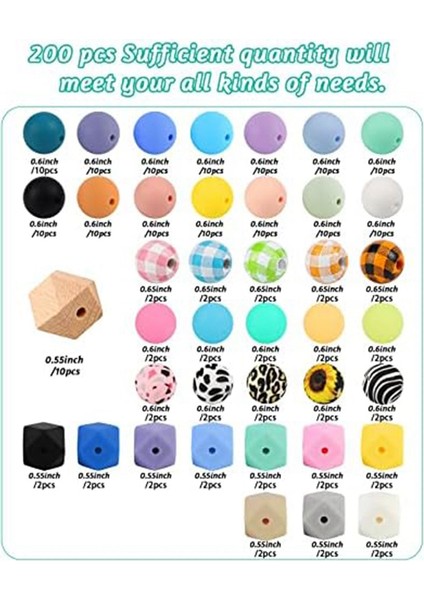 221 Adet 15MM Toplu Silikon Kauçuk Anahtarlık Boncuk Püsküller ve Dıy Anahtarlık Yapımı Için Anahtarlık Malzemeleri (Yurt Dışından) fırsatları