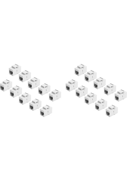 50 Adet RJ45 Konnektör Keystone Jack Cat6 Uzatma Çoğaltıcı Ethernet Ağı Lan Cat 6 Çoğaltıcı Jaklar Uzatma Adaptörü, Beyaz (Yurt Dışından)