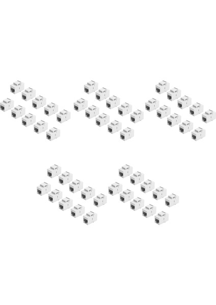 50 Adet RJ45 Konnektör Keystone Jack Cat6 Uzatma Çoğaltıcı Ethernet Ağı Lan Cat 6 Çoğaltıcı Jaklar Uzatma Adaptörü, Beyaz (Yurt Dışından)