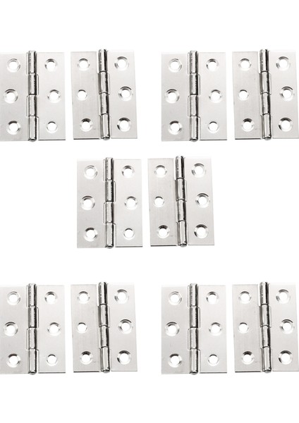 10 Adet Paslanmaz Çelik 2 Inç 4.4x3.1 cm Dolap Kapı Menteşeleri Donanım (Yurt Dışından)