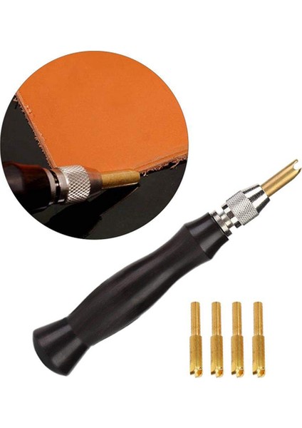 Deri Kenar Kırma Seti 4 Değiştirilebilir Pirinç Kafa ile 1.5-2-2.5-3mm Pres Kapama Makinesi Kenar Işaretleme Kırıcı Dıy Aracı (Yurt Dışından)