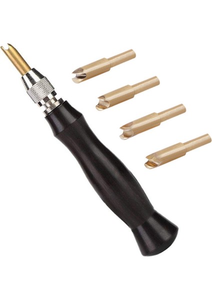 Deri Kenar Kırma Seti 4 Değiştirilebilir Pirinç Kafa ile 1.5-2-2.5-3mm Pres Kapama Makinesi Kenar Işaretleme Kırıcı Dıy Aracı (Yurt Dışından)