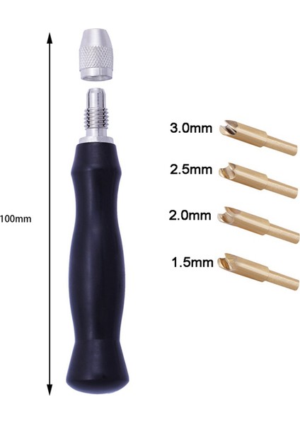 Deri Kenar Kırma Seti 4 Değiştirilebilir Pirinç Kafa ile 1.5-2-2.5-3mm Pres Kapama Makinesi Kenar Işaretleme Kırıcı Dıy Aracı (Yurt Dışından)