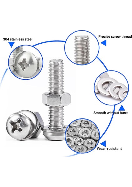 1110PCS Somun ve Cıvata Çeşitleri Kiti, Vidalar, Somunlar, Cıvatalar ve Rondelalarla Paslanmaz Çelik Kit (4-40 6-32 8-32 10-24) (Yurt Dışından) indirimleri