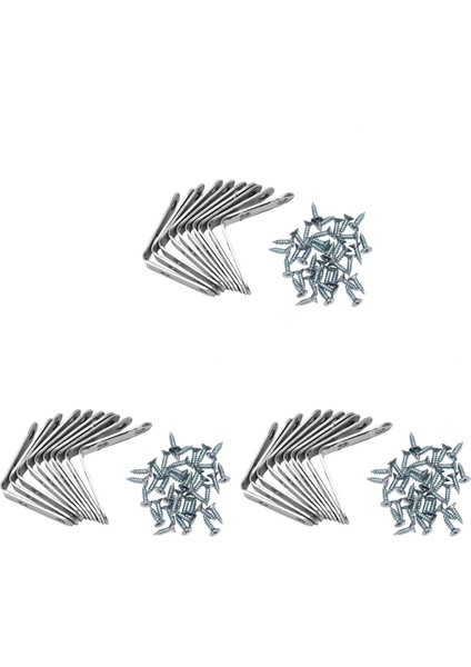 30 Adet 50X50 mm Vidalar ile Ağır Hizmet Tipi "l" Şekilli Dekoratif Bağlantı Köşe Braketi Raf Raf Duvar Montaj Braketi (Yurt Dışından)