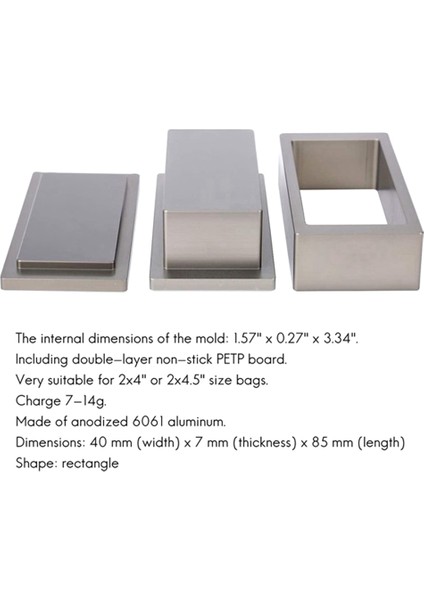 2X4IN Rosin Makinesi Ön Pres Plakası Silikon Kutulu Saf Alüminyum Ön Pres Kalıp Plakası (Yurt Dışından) modelleri