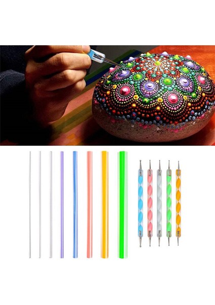 52X Mandala Süsleyen Alet Takımı Kayaları Boyama, Kayaları Boyama Nokta Seti, Akrilik Çubuk, Nokta Matkap Aracı (Yurt Dışından) modelleri