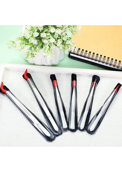 6 Adet Cımbız Kauçuk Uçlu Set Yumuşak Pvc Kauçuk Kaplamalı Uçlar Bükülmüş ve Düz Düz Uçlu Hassas Bükülmüş Uzun Cımbız (Yurt Dışından)