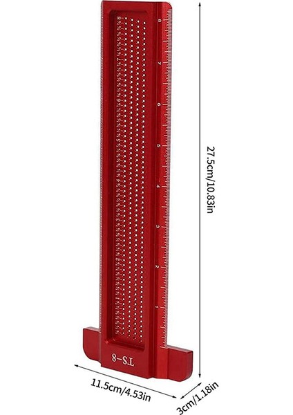 Ağaç Işleme Scriber, Çok Işlevli Ağaç Işleme Alüminyum Alaşımlı Marangoz Kırmızısı Için Ölçü Cetveli (Yurt Dışından) fiyatları