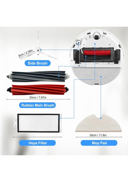 Roborock Q8 Max/q8 Max+/q5 Pro Roboter-Elektrikli Süpürge-Yedek Parçalar Rulo Fırça Filtreleri Için Aksesuar Kiti (Yurt Dışından)