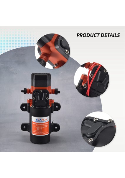 Seaflo 12V Su Basıncı Diyafram Pompası 3,8 Lpm 1,0 Gpm 40 Psı - Karavan/rv/tekne/deniz (Yurt Dışından)