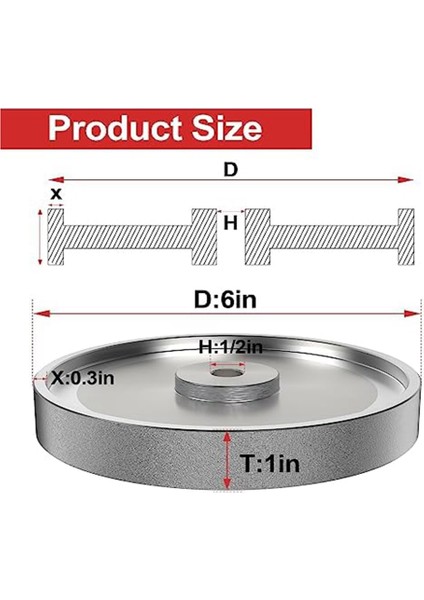 Cbn Taşlama Taşı, Ağaç Tornalama Takımlarını Bilemek Için 6 Inç Çap x 1 Inç Genişlik x 1/2 Inç Delik, Tezgah Taşlama Makineleri (600 Grit) (Yurt Dışından) fiyatları