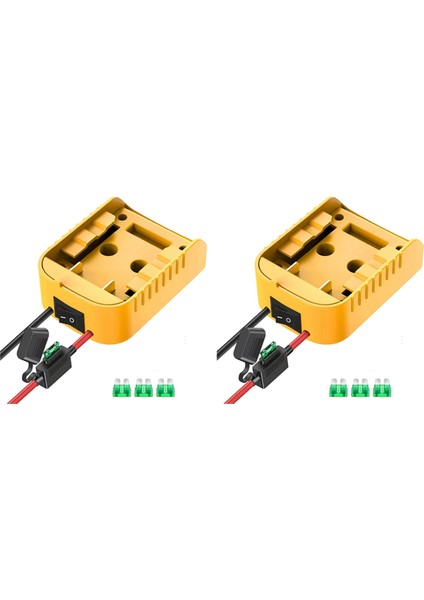 Dewalt 20V /18V DCB200 DCB203 DCB205 Li-Ion Piller Güç Konektörü A Için Sigorta ve Anahtarlı 2 Takım Adaptör (Yurt Dışından)