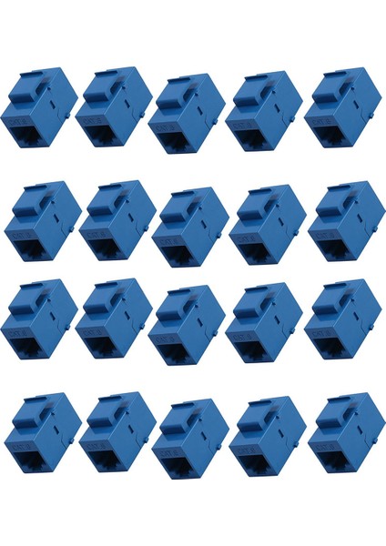 20 Adet RJ45 Konektörü Keystone Jack Cat6 Uzatma Çoğaltıcı Ethernet Ağı Lan Cat 6 Çoğaltıcı Jaklar Uzatma Adaptörü, Mavi (Yurt Dışından)
