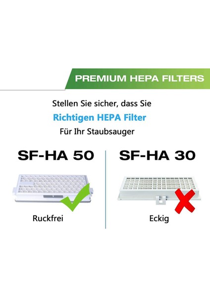 2x SF-HA50 Hepa Airclean 50 Filtre Miele Elektrikli Süpürge Serisi Için Uyumlu Komple C3 C2 C1 S8000 S6000 S5000 S4 S5 (Yurt Dışından)
