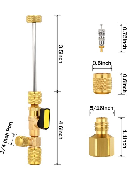 Hvac Valf Çekirdeği Sökme Aleti, Valf Göbeği, Somunlar ve R410 R32 Adaptörleri ile Valf Çekirdeği Sökücü, R410 R32 R22 R12 Için (Yurt Dışından) fiyatları