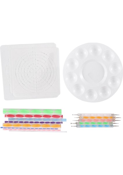 Mandala Süsleyen Şablon Araçları Kaya Boyama Seti Top Kalemi Süsleyen Aletler Şablon, Boya Tepsisi (17 Paket) Içerir (Yurt Dışından) fiyatları