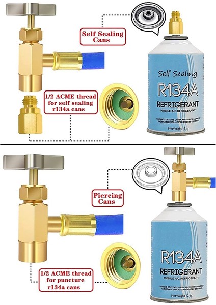 Gösterge Kiti R134A R12 R22 ile Buzdolabı Freon Şarj Hortumu, BPV31 Delici Musluk Valfı Ile, Klima Soğutma Sistemi Için (Yurt Dışından)